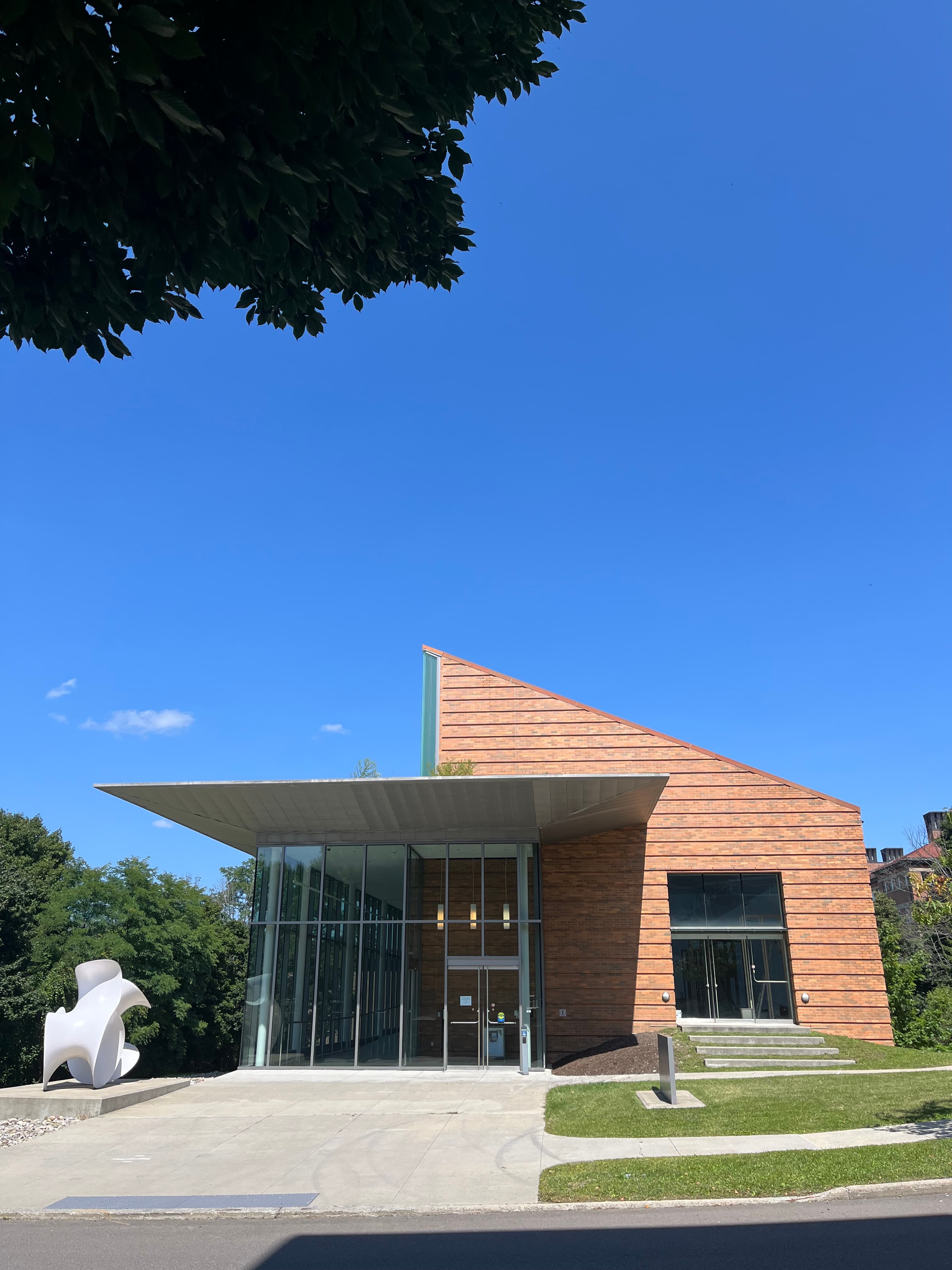 Exterior of the Alfred Ceramic Art Museum building on the Alfred University campus